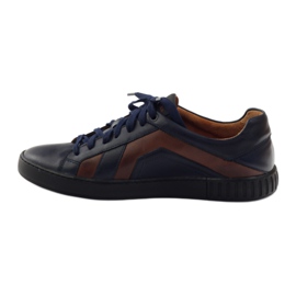 Badura 3387 chaussures de sport bleu marine brun 2