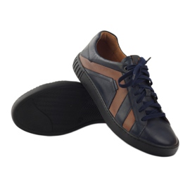 Badura 3387 chaussures de sport bleu marine brun 3