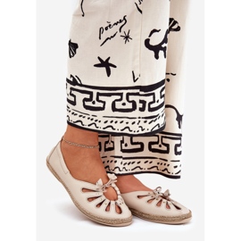 Ballerines plates en cuir naturel zazoo 10179 beige 1