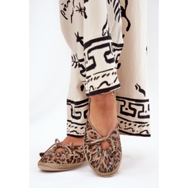 Zazoo Ballerines en cuir naturel Print léopard léopard 10179 marron brun 3