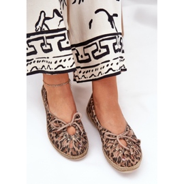 Zazoo Ballerines en cuir naturel Print léopard léopard 10179 marron brun 5