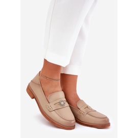Mocassins élégants pour femmes en cuir Vinceza naturel 18100 beige 1