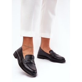 Mocassins élégants pour femmes en cuir naturel de Vinceza 18100 noir 2