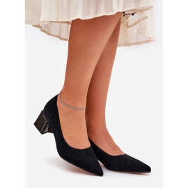 Pompes lisses en daim avec outils pointus Vinceza 66736 noir 1