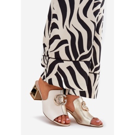 Talons en cuir élégant Laura Messi 2875 beige-or 1