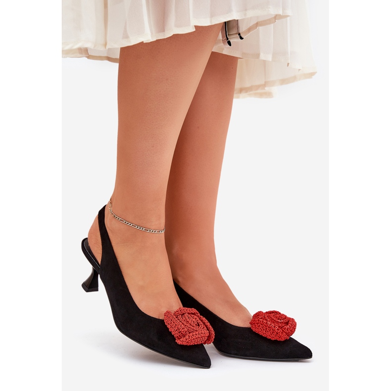 Pumps élégants en daim sur le Chebello 4666 Black Szpilka le noir 1