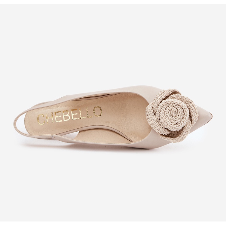 Cuir Pumps élégants sur Chebello 4666 Beige 1