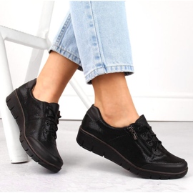Chaussures en cuir Helios W H334 noir brillant le noir 10