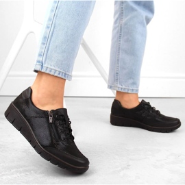 Chaussures en cuir Helios W H334 noir brillant le noir 11