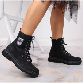 Bottes confortables imperméables Rieker W RKR557 le noir 14