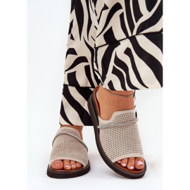 Jezzi Coins féminins avec une sangle beige décorative 2
