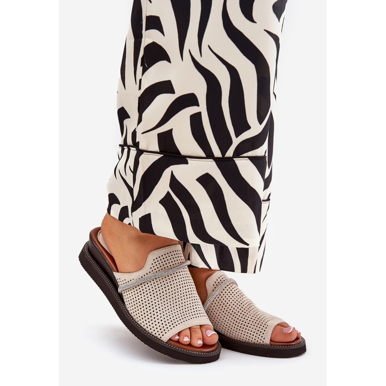 Jezzi Coins féminins avec une sangle beige décorative 1