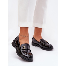 S.Barski Locons pour femmes peintes avec Heart S. Barski HY51-379 Black noir 2