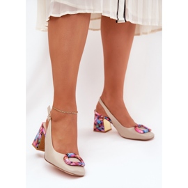 S.Barski Sandales en cuir pour femmes sur le CR51-002 Beige 2