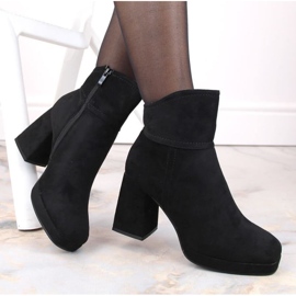 Bottines en daim à talon haut et plateforme, isolées M.Daszyński W SAN24A, noir le noir 8
