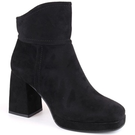 Bottines en daim à talon haut et plateforme, isolées M.Daszyński W SAN24A, noir le noir 10
