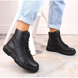 Bottes plateforme confortables et isolées Rieker W RKR493A, noir le noir 10