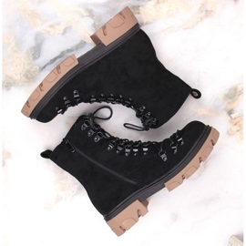 Vinceza W JAN255 bottes isolées en daim noir le noir 11