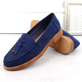 Vinceza W JAN281 chaussures à talons bas en daim bleu 11