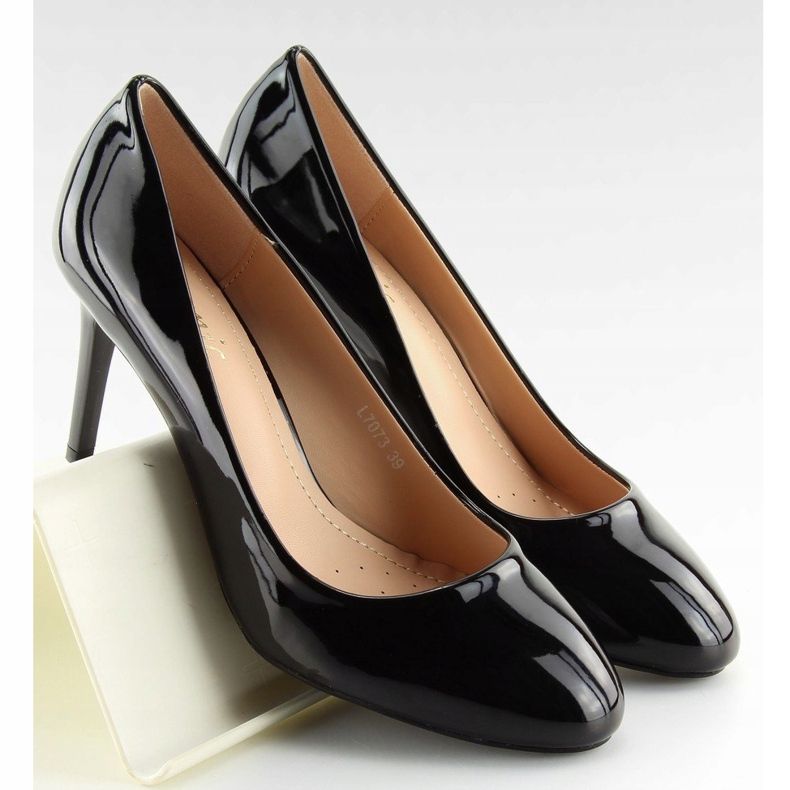 Escarpins pour femmes laqué noir L7073 Noir 1