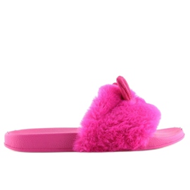 Chaussons fourrure à oreilles fuchsia fuchsia rose 5