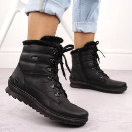 Rieker Bottes isolées en cuir Remonte W RKR629B noir le noir 19