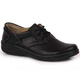 Chaussures confortables en cuir pour femmes noires Helios 715 le noir 1