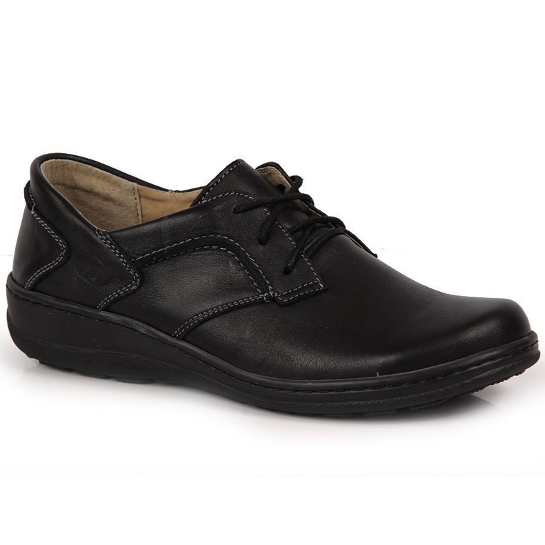 Chaussures confortables en cuir pour femmes noires Helios 715 1