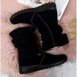 Bottes en cuir isolées pour femmes RIEKER Z7171-01 le noir 1 Bottes en cuir isolées pour femmes RIEKER Z7171-01 le noir 1