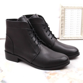 Bottines en cuir femme Dolce Pietro noires le noir 1