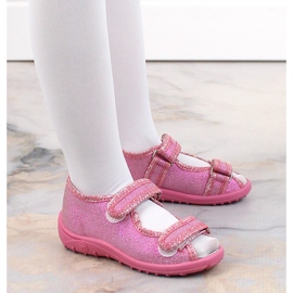 Chaussons pour filles, sandales maison scintillantes roses Nazo 1