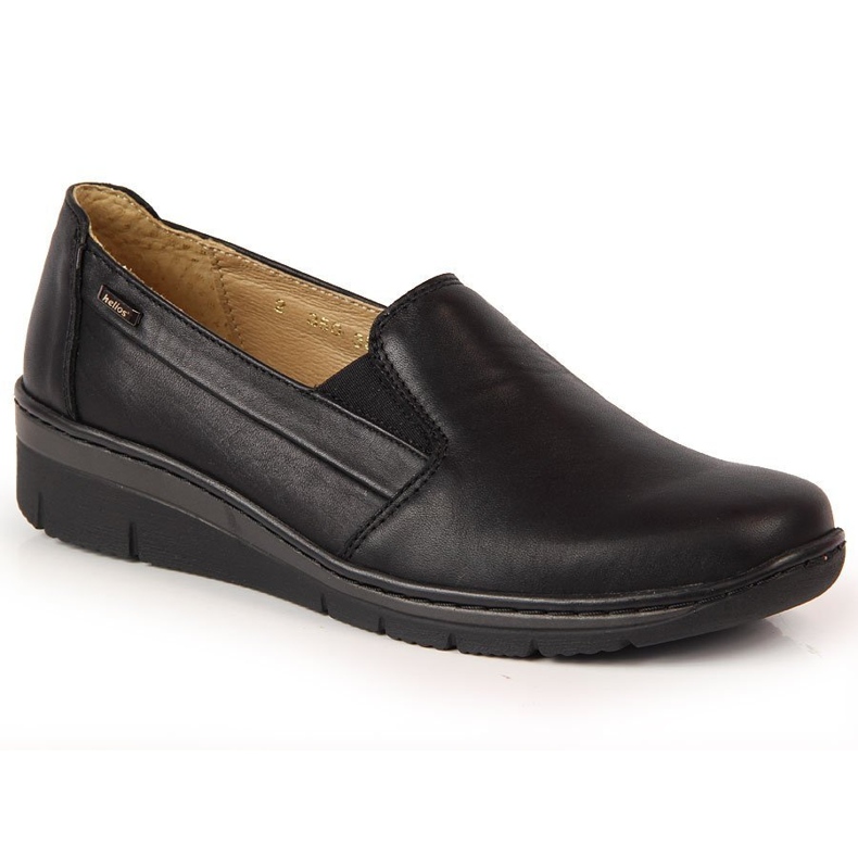 Chaussures femme en cuir, slip-on noir Helios 350 le noir 1