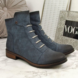 Bottes pour femmes avec ornements, isolées bleues Jezzi JEZ52D 2