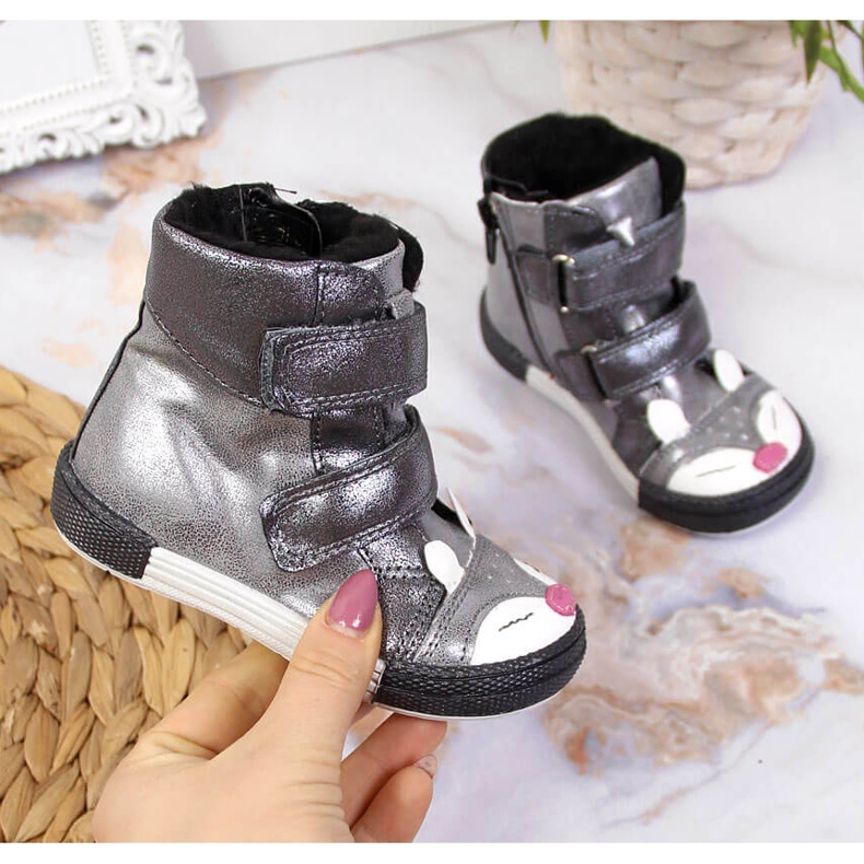 Chaussures filles, velcro, renard argenté, Kornecki 6583 2 Chaussures filles, velcro, renard argenté, Kornecki 6583 2
