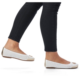 Ballerines femme blanches ajourées Rieker 41459-80 7