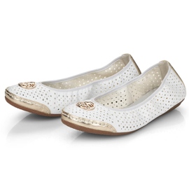 Ballerines femme blanches ajourées Rieker 41459-80 6