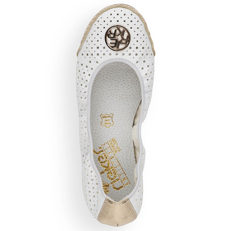 Ballerines femme blanches ajourées Rieker 41459-80 2