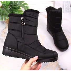 News Bottes de neige noires isolées pour femmes avec une fermeture éclair 2