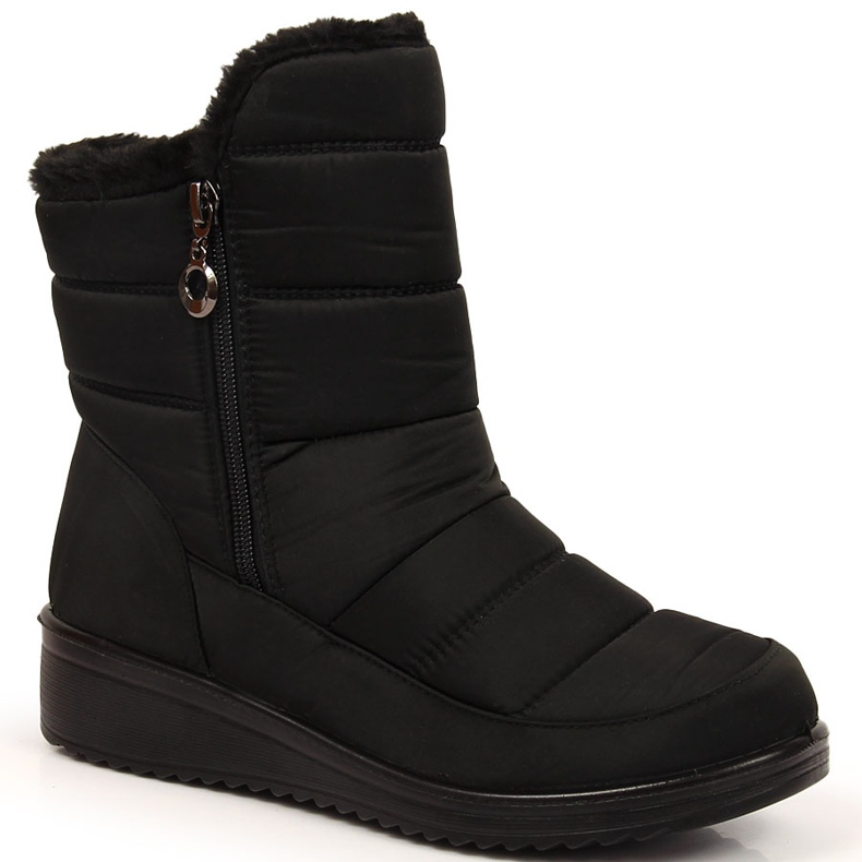 News Bottes de neige noires isolées pour femmes avec une fermeture éclair 1