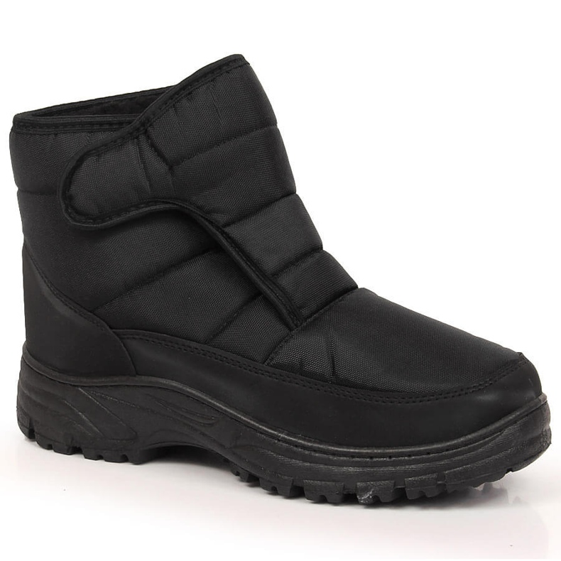 News Bottes de neige isolées par velcro pour hommes, noires le noir 1