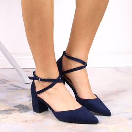 T.Sokolski Escarpins femme en daim à talon pointu, bleu marine 5