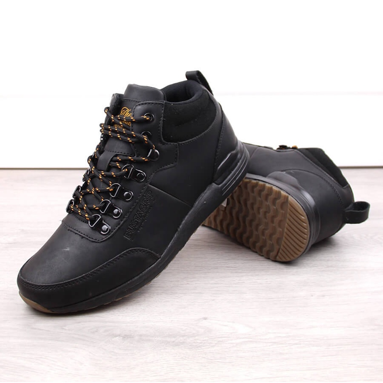 Chaussures en cuir noir pour hommes Jogger Bustagrip le noir 1 Chaussures en cuir noir pour hommes Jogger Bustagrip le noir 1