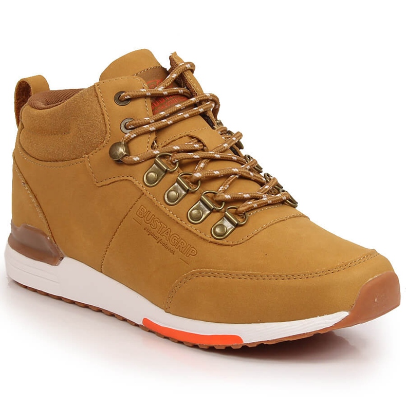 Chaussures homme en cuir Bustagrip jaunes 2 Chaussures homme en cuir Bustagrip jaunes 2