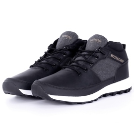 Baskets en cuir pour hommes chaussures noires Trax Bustagrip 1