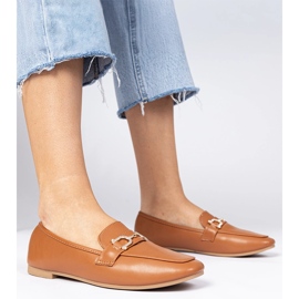 Mocassins élégants bruns avec zircons 1
