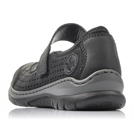 Chaussures ajourées confortables pour femmes avec velcro noir Rieker L32B5-00 le noir 2