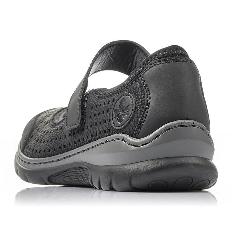 Chaussures ajourées confortables pour femmes avec velcro noir Rieker L32B5-00 2