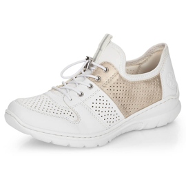 Chaussures de sport blanches confortables pour femmes Rieker L3254-80 1