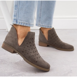 M. DASZYŃSKI Bottines à enfiler en daim ajouré pour femme marron M.Daszyński SA62-102 brun 6