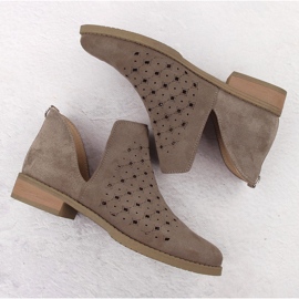 M. DASZYŃSKI Bottines à enfiler en daim ajouré pour femme marron M.Daszyński SA62-102 brun 4